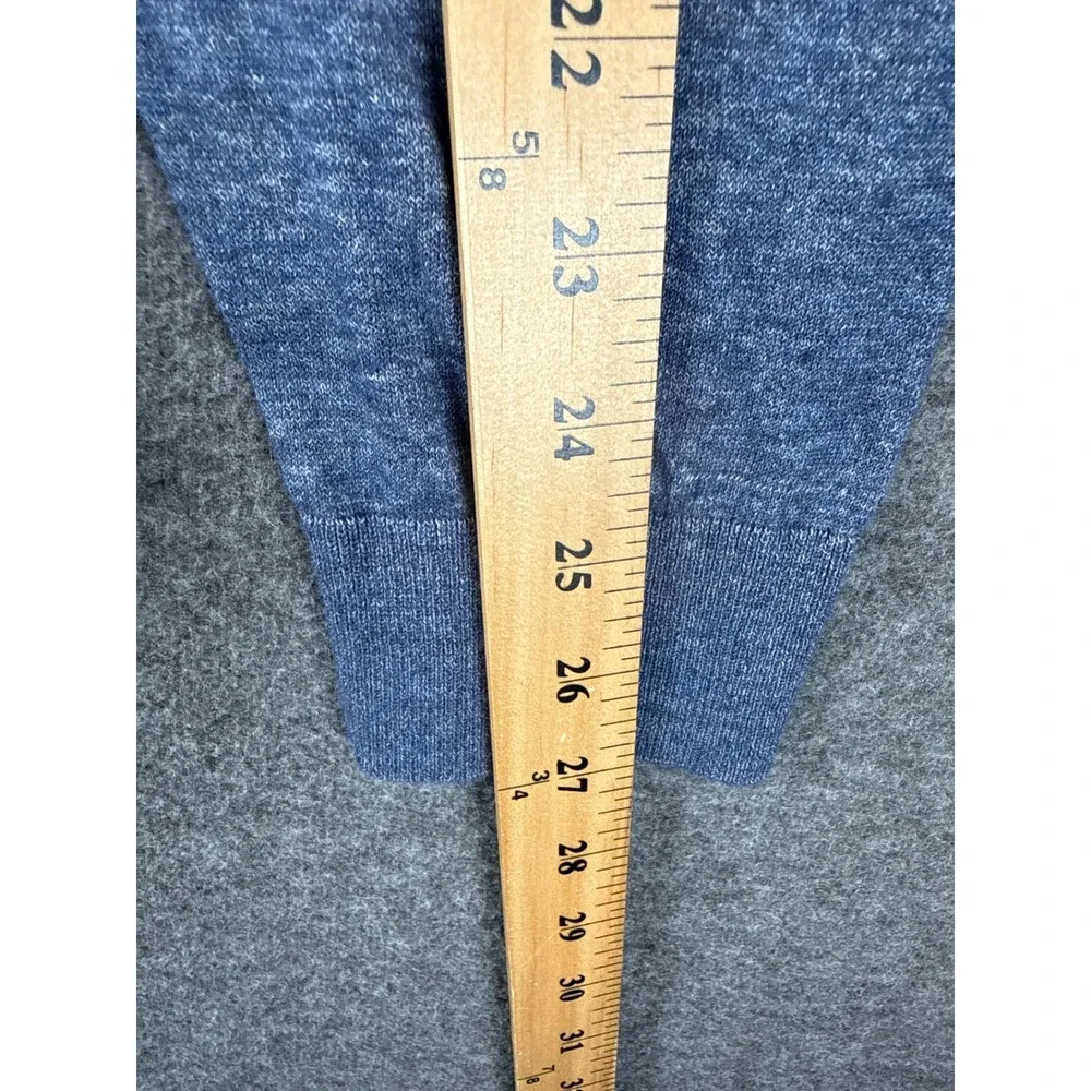 BOSS Hugo B V-Neck Sweater Mens XXL Elbow Blue Slim Fit Italian Yarn Runs Small
